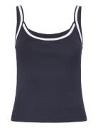 Combined Knitted Top With Straps Tops T-shirts & Tops Sleeveless Black...