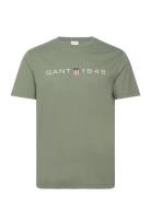 Printed Graphic Ss T-Shirt Tops T-shirts Short-sleeved Green GANT