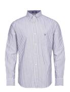 Reg Oxford Stripe O.shield Shirt Tops Shirts Casual Blue GANT