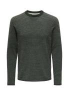 Onsniguel Reg 12 Stripe Crew Knit Tops Knitwear Round Necks Green ONLY...