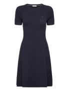 Co Jersey Stitch F&F Dress Knälång Klänning Navy Tommy Hilfiger