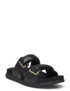 Lisa Leather Platta Sandaler Black WODEN