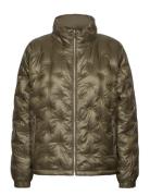 Logo Quilted Funnelneck Down Coat Fodrad Jacka Green Lauren Ralph Laur...