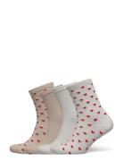 Lindex Sock 4 P A O Hearts Beige