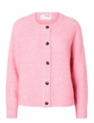 Slflulu Ls Knithort Cardigan Tops Knitwear Cardigans Pink Selected Fem...
