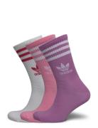 3 Stripes Crew Sock 3 Pair Pack Sport Socks Regular Socks Pink Adidas ...