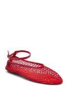 Mesh Ballet Flats With Strap And Buckle Ballerinaskor Ballerinas Red M...