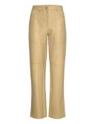 Leather Pants Bottoms Trousers Leather Leggings-Byxor Yellow Stella No...