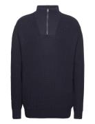 Half Zip Knit Tops Knitwear Half Zip Jumpers Navy Lee Jeans