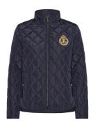 Crest-Patch Quilted Mockneck Jacket Kviltad Jacka Navy Lauren Ralph La...