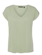 Vero Moda Vmfilli Ss V-Neck Tee Noos Grön