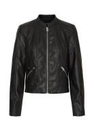 Vmkhloefavo 22 Short Coated Jacket Noos Läderjacka Skinnjacka Black Ve...