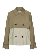 Yasturbo Short Trenchcoat Trench Coat Rock Beige YAS