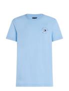 Roundle Logo Chest Tee Tops T-shirts Short-sleeved Blue Tommy Hilfiger