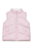 Reversible Quilted Gilet Fodrad Väst Pink Mango