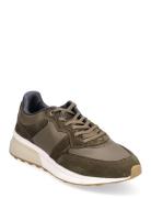 Leather Mixed Sneakers Låga Sneakers Khaki Green Mango