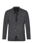 Mango Super Slim-Fit Check Suit Jacket Grå