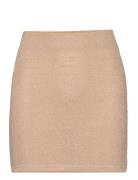 Knitted Miniskirt Kort Kjol Beige Mango