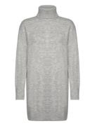 Turtle Neck Knit Dress Kort Klänning Grey Mango