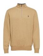 Polo Ralph Lauren Luxury Jersey Quarter-Zip Pullover Beige