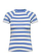 Mango Striped Print T-Shirt Blå