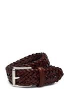 Anderson's Classic Woven Leather Belt Brun