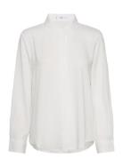 Basic Tops Shirts Long-sleeved White Mango