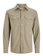 Jack & J S Jjedarren Overshirt Ls Noos Beige