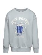 Sweater Popcorn Placement Tops Sweat-shirts & Hoodies Sweat-shirts Blu...