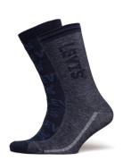 Levis Regular Cut Sun Faded Logo 2P Underwear Socks Regular Socks Navy...