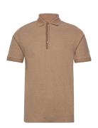 Harvey Polo Ss Tee Tops Polos Short-sleeved Beige Mos Mosh Gallery