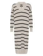 Onlnew Tessa L/S Midi V Dress Knt Noos Knälång Klänning Cream ONLY