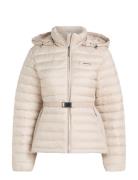 Calvin Klein Lw Padded Smocking Jacket Kräm