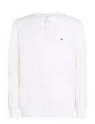 Slub Henley Ls Tee Tops T-shirts Long-sleeved White Tommy Hilfiger