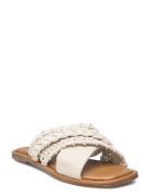 Leaves Platta Sandaler Cream Dune London