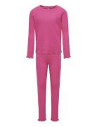 Kogmunte Loungewear L/S Pant Set Jrs Pyjamas Set Pink Kids Only