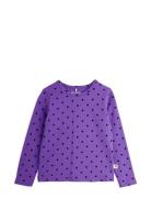 Mini Rodini Polka Dot Ls Tee Lila