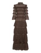 Carmine Long Sleeve Lace Maxi Dress Maxiklänning Festklänning Brown Ma...