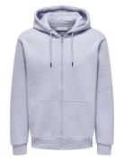 ONLY & SONS Onsceres Life Zip Thr. Hoodie Sweat Blå