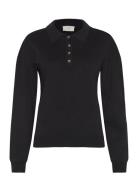 NORR Als Polo Knit Top Svart