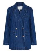 Yaslomira Ls Denim Blazer S. Jeansjacka Denimjacka Blue YAS