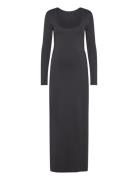 Olmea L/S Deep Back Dress Jrs Maxiklänning Festklänning Black Only Mat...