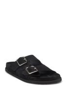 Blake Sandal - Black Suede Platta Sandaler Black Garment Project