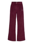 Faraway Castle Pleated Corduroy Pants Bottoms Jeans Wide Burgundy Bobo...