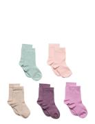 Sock 5 P Sg Plain Sockor Strumpor Multi/patterned Lindex