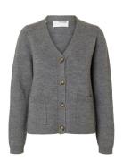 Selected Femme Slfana Ls Knit Cardigan Noos Grå