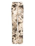 Mango Fluid Animal- Print Trousers Beige