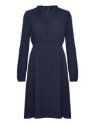 Vmmaya V-Neck Ls Dress Ga Knälång Klänning Navy Vero Moda Maternity