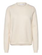 Selected Femme Slfana Ls Knit O-Neck Noos Kräm