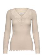 Rosemunde Organic T-Shirt W/ Lace Beige